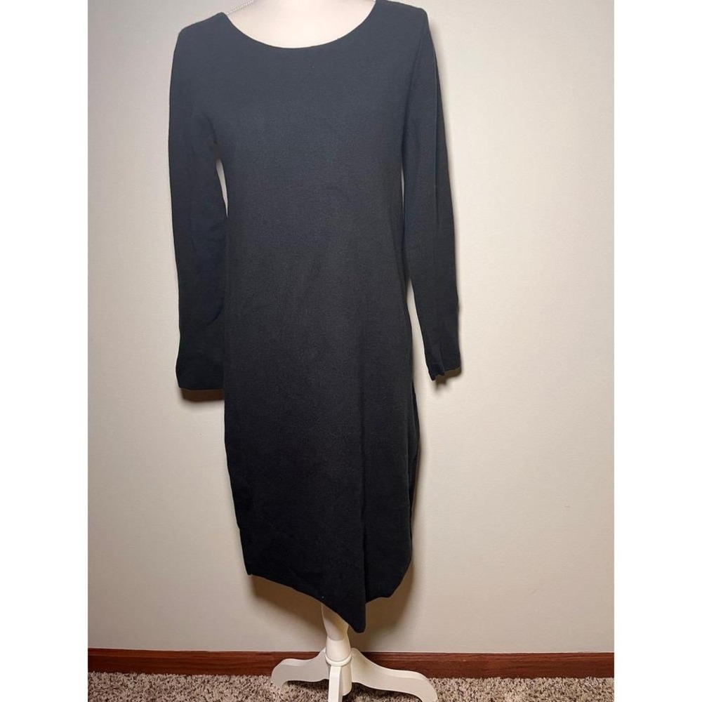 J Jill Sweater Dress Women Wool Blend Raglan Long Sleeve Pullover Knit Gray Sz S